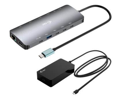 i-tec USB-C Nano 3x Display Dock 2x HDMI +USB-C video +Charger140W